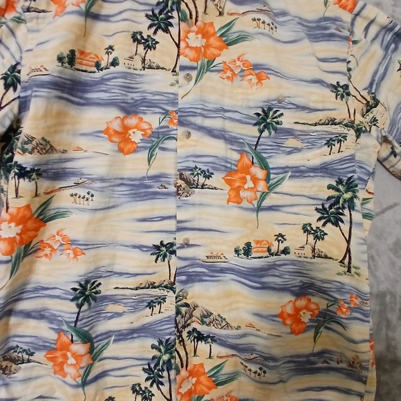 Pierre Cardin Hawaiian Men Shirt Size XL Button Up Short Sleeve Cotton Tropical - Picture 6 of 9